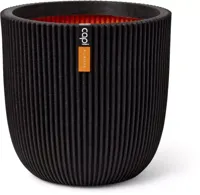 Capi Bloempot Bol Groove Ø35cm Zwart - thumbnail