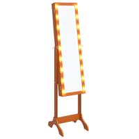 VidaXL Spiegel vrijstaand met led's 34x37x146 cm - thumbnail