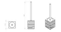 Toiletborstelhouder Sapho Quadrotto Vrijstaand 38x9.5 cm Polyresin Wit Sapho - thumbnail