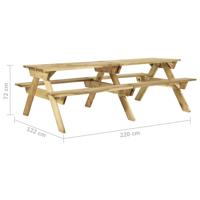 Picknicktafel met banken 220x122x72 cm geïmpregneerd grenenhout - thumbnail