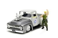 JADA TOYS Auto Ford Street Fighter 1956 Ford pick-up met Guile figuur Kant-en-klaar model Personenauto (model) - thumbnail