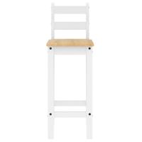 Barstoelen 2 st massief grenenhout wit - thumbnail