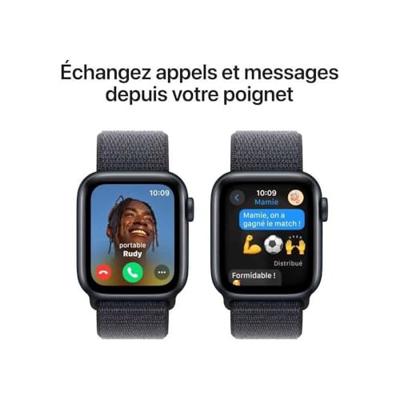 Apple Watch SE (2024) GPS 40 mm Aluminium kast Sport Loop Inktzwart