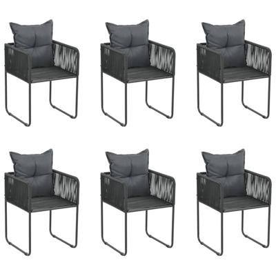 VidaXL Tuinstoelen 6 st met kussens poly rattan zwart VidaXL Tuinstoelen 6 st met kussens poly rattan zwart