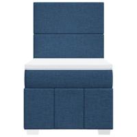 Boxspring met matras stof blauw 90x190 cm - thumbnail