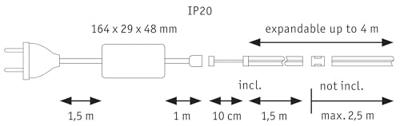 Paulmann 71048 LED-strip basisset Met connector (male) 230 V 1.5 m Warmwit 1 set(s)