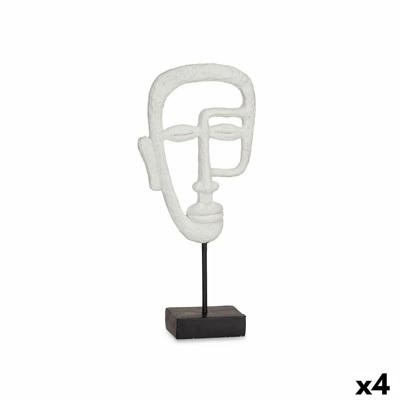 Decoratieve figuren Gezicht Wit 19,5 x 38 x 10,5 cm (4 Stuks)