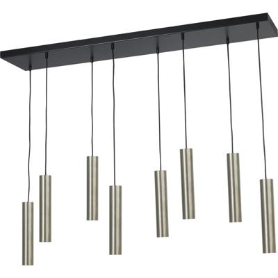 Masterlight Eettafel hanglampRun 8-lichts rvs cilinders - 2381-05-37-130-25-8