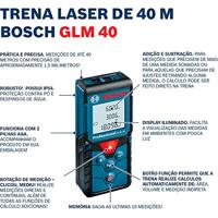 Bosch Blauw GLM 40 laserafstandmeter | 40m | 2 x 1,5-V-LR03 (AAA) - 0601072900 - thumbnail