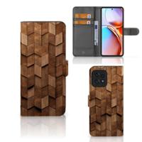 Book Style Case voor Motorola Edge 40 Pro Wooden Cubes - thumbnail