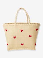 Kleine mand voor kinderen DARLING HEARTS RICE, raffia beige - thumbnail