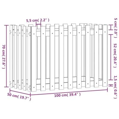 VidaXL Plantenbak verhoogd hekontwerp 100x50x70 cm massief douglashout