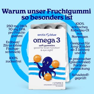 Omega-3 Gummies DHA en EPA met vitamine D3 - 30 stuks