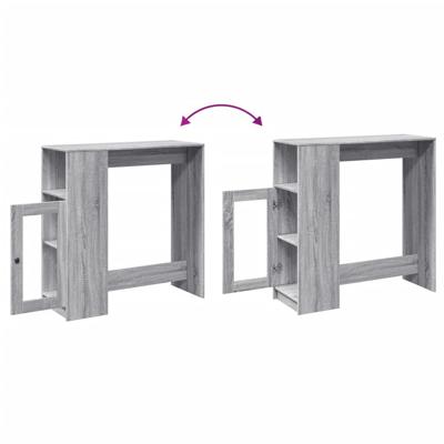 Bartafel met rekken 101x40x103,5 cm bewerkt hout grijs sonoma