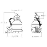 VidaXL Zwembadzandfilter met 6-voudig ventiel zwart - thumbnail