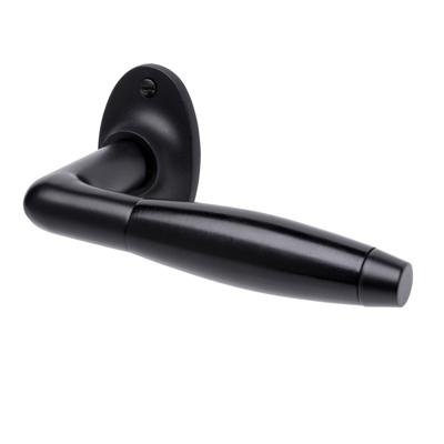 De Oude Deurklink Deurklink - Klassiek mat zwart, rozet ovaal De Oude Deurklink Deurklink - Klassiek mat zwart, rozet ovaal