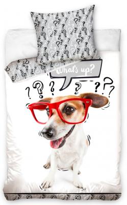 Dreamee Dekbedovertrek What's up dog bril 140x200 cm