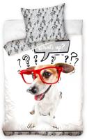 Dreamee Dekbedovertrek What's up dog bril 140x200 cm - thumbnail