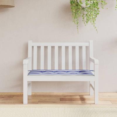 VidaXL Tuinbankkussen gestreept 100x50x4 cm oxford stof wit en blauw VidaXL Tuinbankkussen gestreept 100x50x4 cm oxford stof wit en blauw
