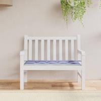 VidaXL Tuinbankkussen gestreept 100x50x4 cm oxford stof wit en blauw - thumbnail