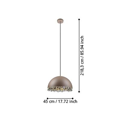 Stars of Light Mokka hanglamp met kristalGaetano 2 Ø 45cm - 39948