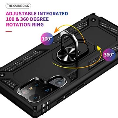 Lunso - Armor backcover hoes met ringhouder - Samsung Galaxy S22 Ultra - Zwart Lunso - Armor backcover hoes met ringhouder - Samsung Galaxy S22 Ultra - Zwart