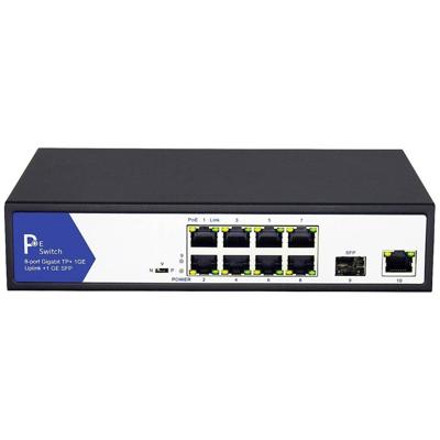 VALUE PoE+ Gigabit Ethernet Switch, 8+2 Uplink Ports (1x GbE, 1x SFP)