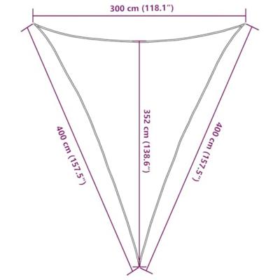 Zonnezeil 160 g/m² driehoekig 3x4x4 m HDPE zwart Zonnezeil 160 g/m² driehoekig 3x4x4 m HDPE zwart