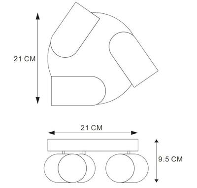 Lucide PUNCH - Plafondspot - Ø 21 cm - 3xGU10 - Zwart