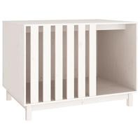 VidaXL Hondenhok 100x70x72 cm massief grenenhout wit - thumbnail