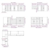 11-delige Keukenkastenset Lucca bewerkt hout artisanaal eiken - thumbnail