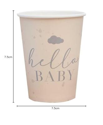 Geboorte Bekers &apos;Hello Baby&apos; (8st)