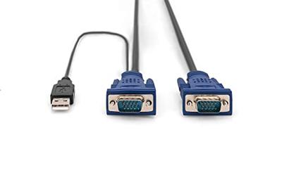 Digitus KVM Adapterkabel [1x USB-A, VGA - 1x VGA] 5.00 m Zwart