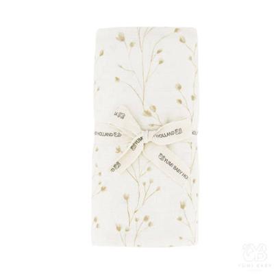 Yumi Baby hydrofiele luier Fresh Twig 80x80 cm off white/camel