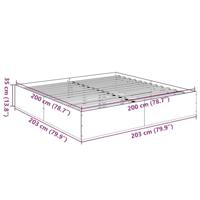 Bedframe bewerkt hout grijs sonoma eikenkleurig 200x200 cm - thumbnail