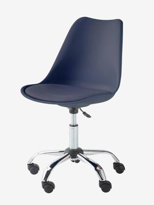 Kinderbureaustoel op wieltjes marineblauw