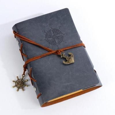 P697 Creative Corsair anker briefpapier Kladblok kantoorbenodigdheden school cute retro spiraal notebook dagboek boek (grijs)