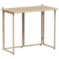 Tuintafel inklapbaar 90x51x75 cm poly rattan beige - thumbnail