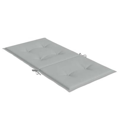 Stoelkussens 2 st lage rug 100x50x4 cm stof lichtgrijs