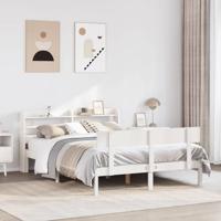 Bedframe zonder matras massief grenenhout wit 135x190 cm - thumbnail