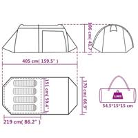 Tunneltent 4-persoons waterdicht groen - thumbnail