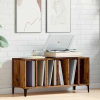 Platenkast 100x38x48 cm bewerkt hout oud houtkleurig - thumbnail