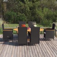 7-delige Tuinset poly rattan zwart - thumbnail