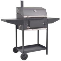 VidaXL Houtskoolbarbecue met onderplank zwart - thumbnail