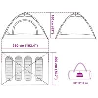 Tent 4-persoons snelontgrendeling verduisterende stof wit - thumbnail