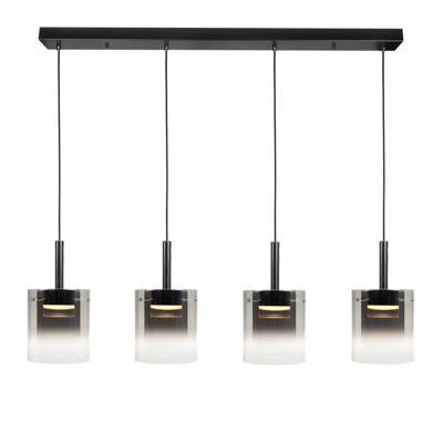 Highlight Hanglamp Salerno 4 lichts recht 110 cm zwart