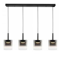 Highlight Hanglamp Salerno 4 lichts recht 110 cm zwart - thumbnail