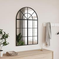 VidaXL Wandspiegel boog 60x90 cm ijzer zwart - thumbnail