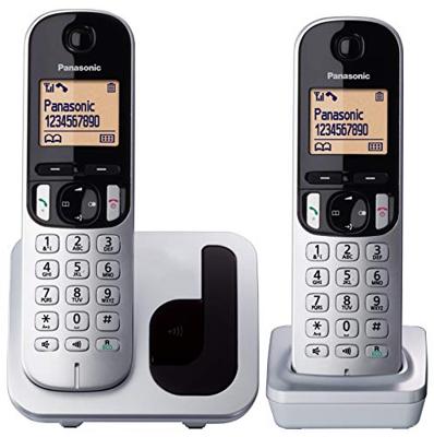 Draadloze telefoon Panasonic KXTGC212SPS Amber Zilverkleurig Metaal