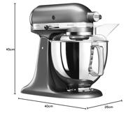 KitchenAid 5KSM175PSECU keukenmachine 300 W 4,8 l Grafiet - thumbnail